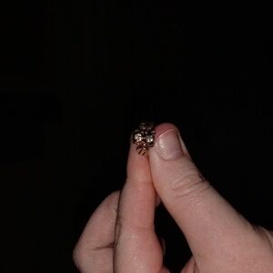 Gold-Tone Bear And Hearts Baby Ring Size 3